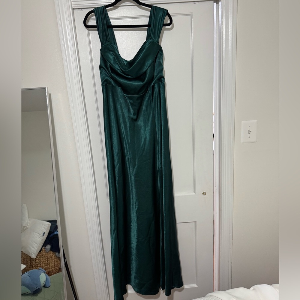 Elegant Green Satin Gown